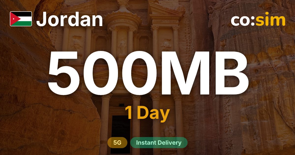 Jordan eSIM — 500MB+∞