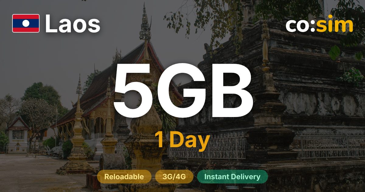 ラオス eSIM — 5GB+∞