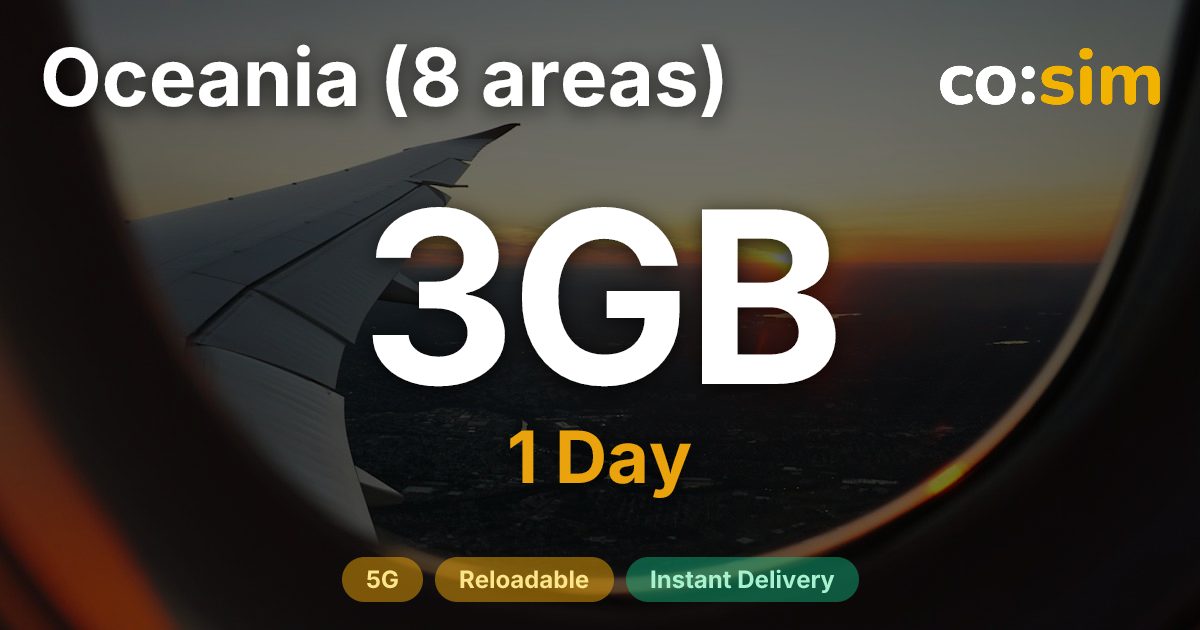 Océanie (8 destinations) eSIM — 3GB+∞