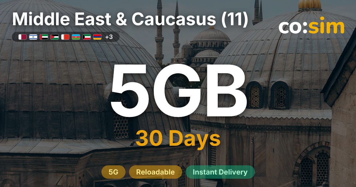 Middle East & Caucasus (11) eSIM — 5GB
