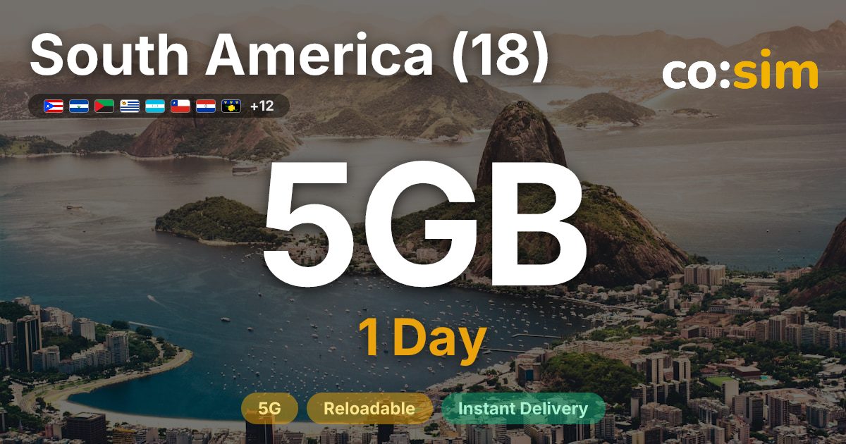 South America (18) eSIM — 5GB+∞