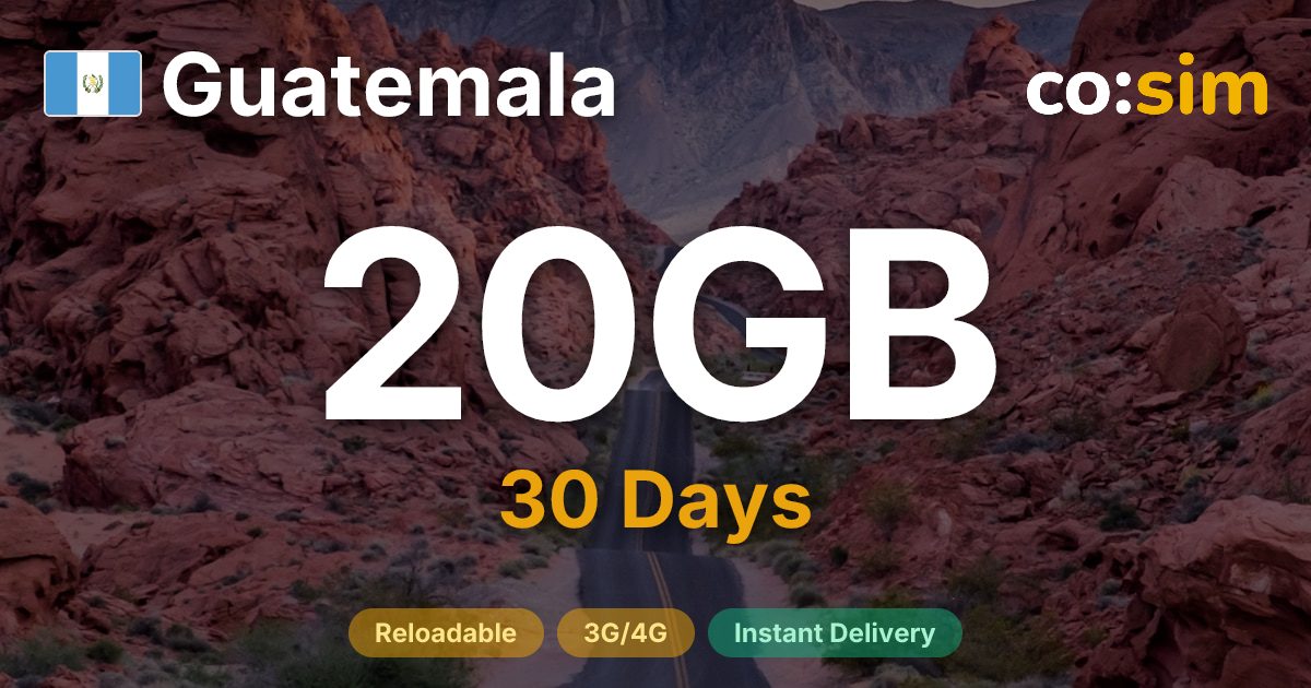 Guatemala eSIM — 20GB