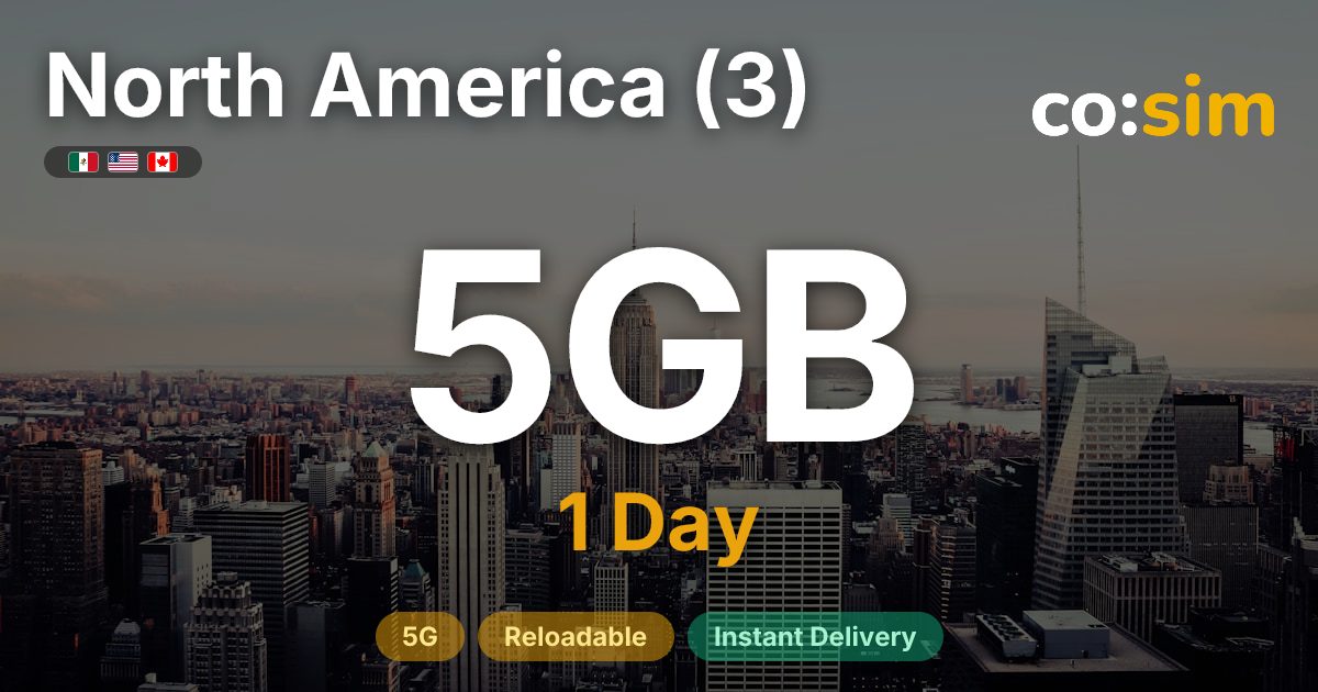 North America (US · CA · MX) eSIM — 5GB+∞