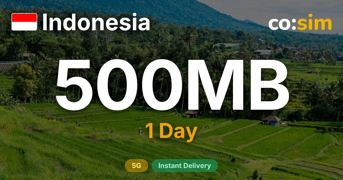 Indonesia eSIM — 500MB+∞