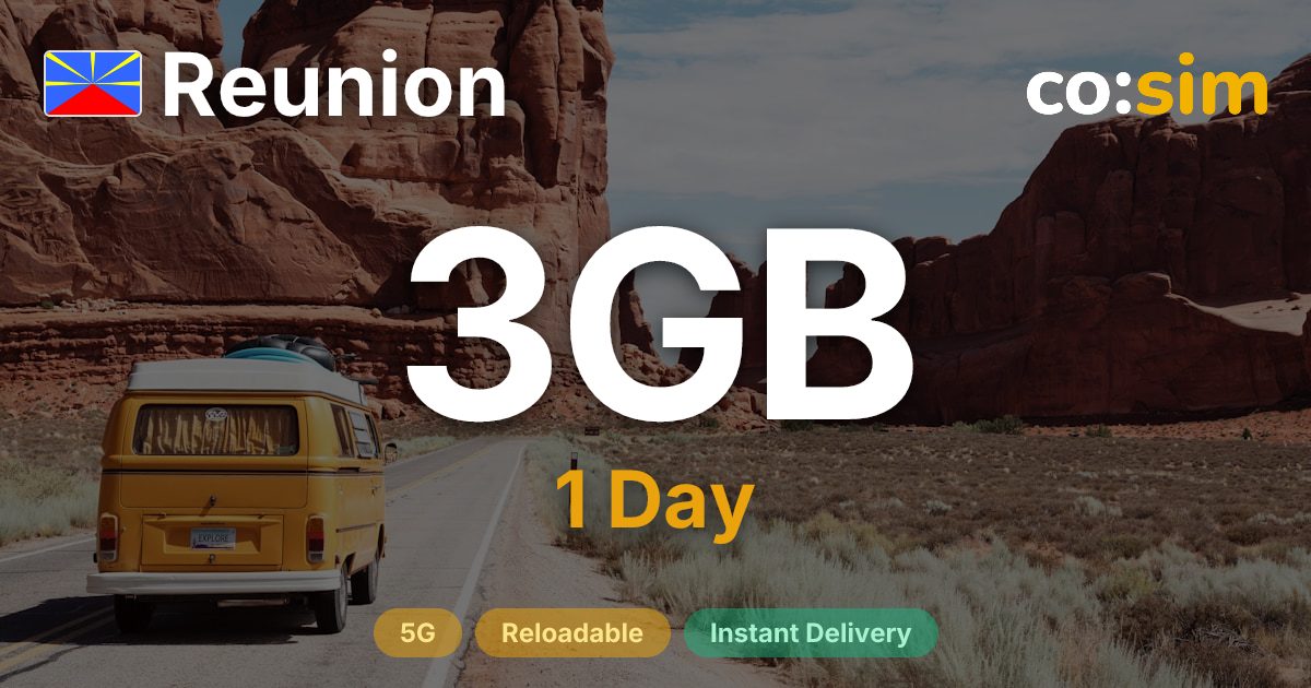 레위니옹 eSIM — 3GB+∞