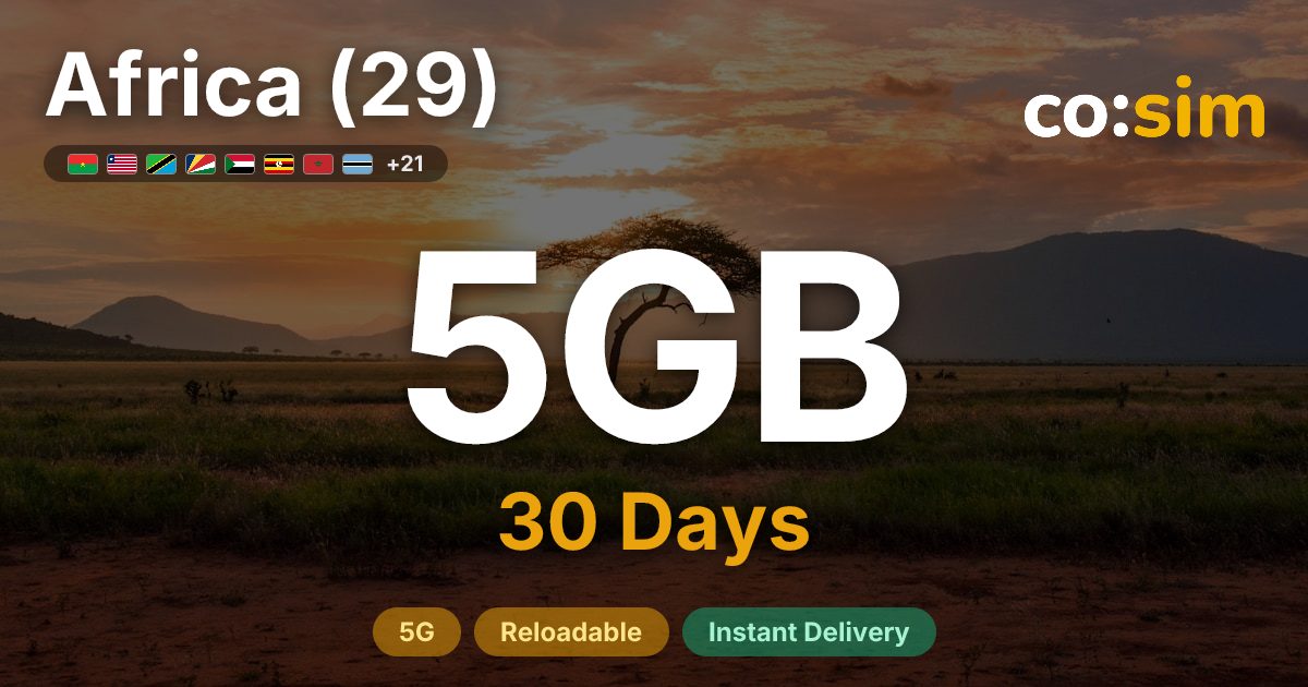 Africa (29) eSIM — 5GB