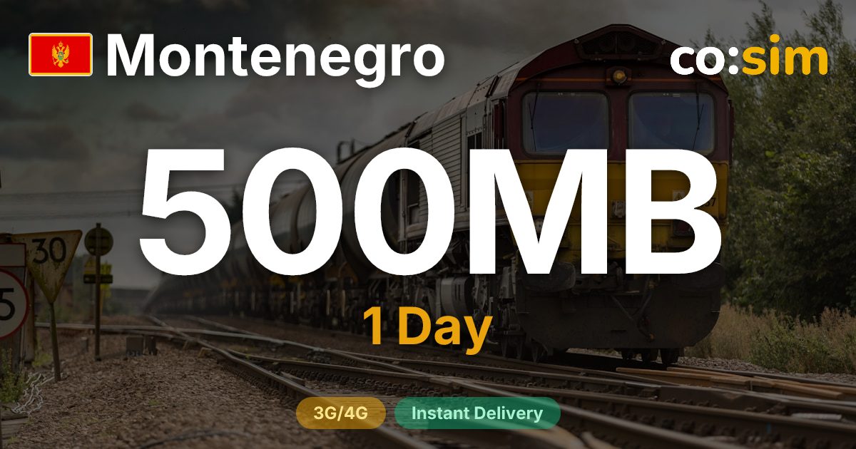 몬테네그로 eSIM — 500MB+∞
