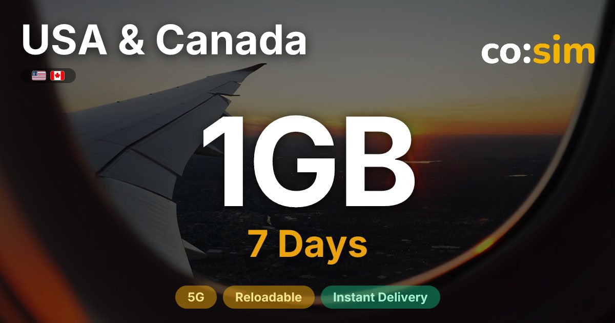 USA & Canada eSIM — 1GB