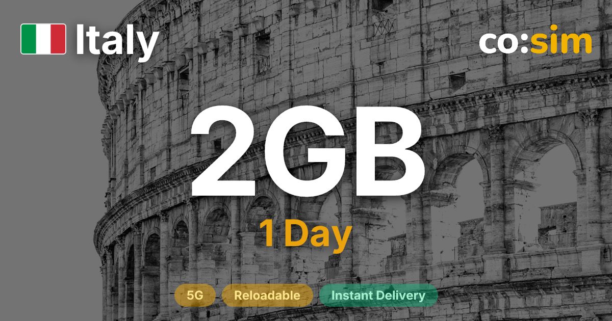 Italy eSIM — 2GB+∞