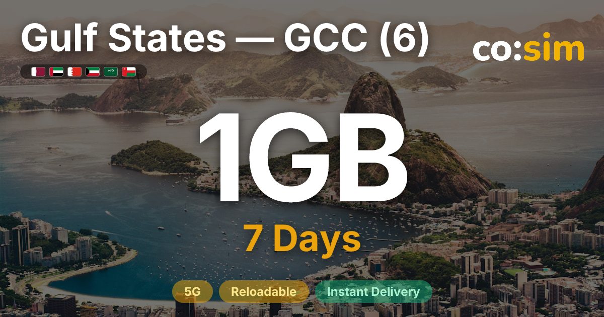 Gulf States — GCC (6) eSIM — 1GB