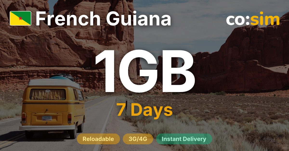 French Guiana eSIM — 1GB