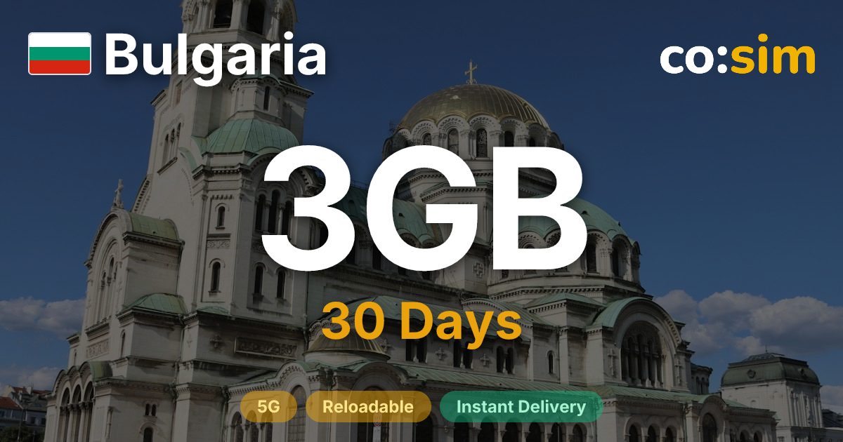 불가리아 eSIM — 3GB