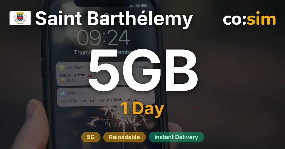 Saint-Barthélemy eSIM — 5GB+∞