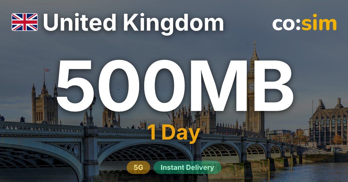 United Kingdom eSIM — 500MB+∞