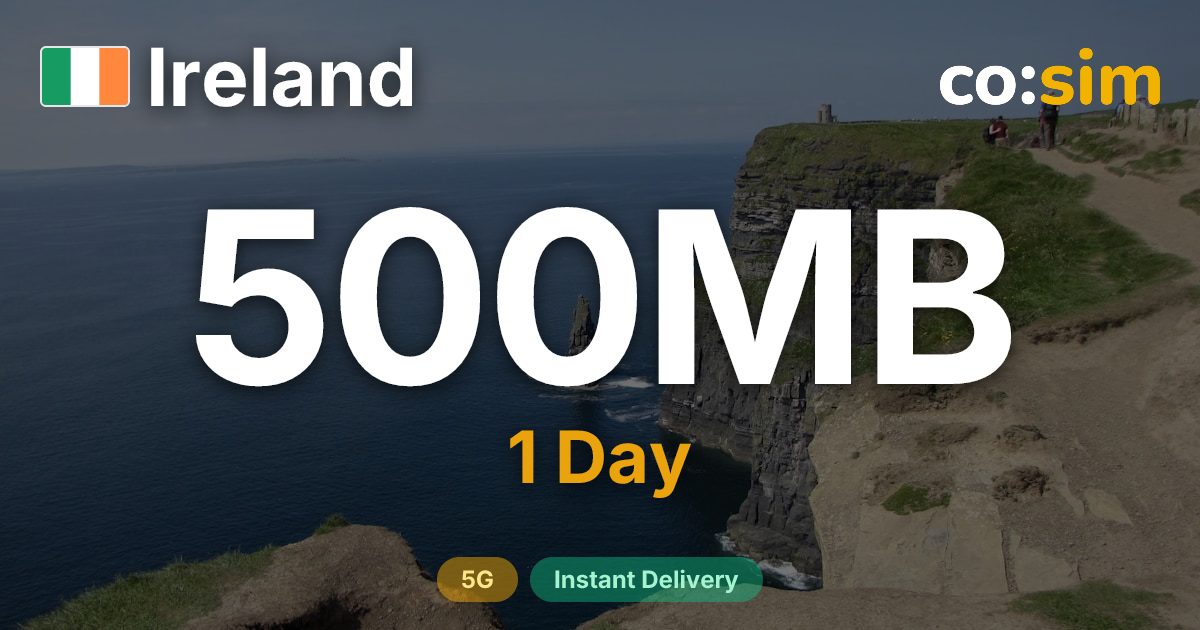 아일랜드 eSIM — 500MB+∞