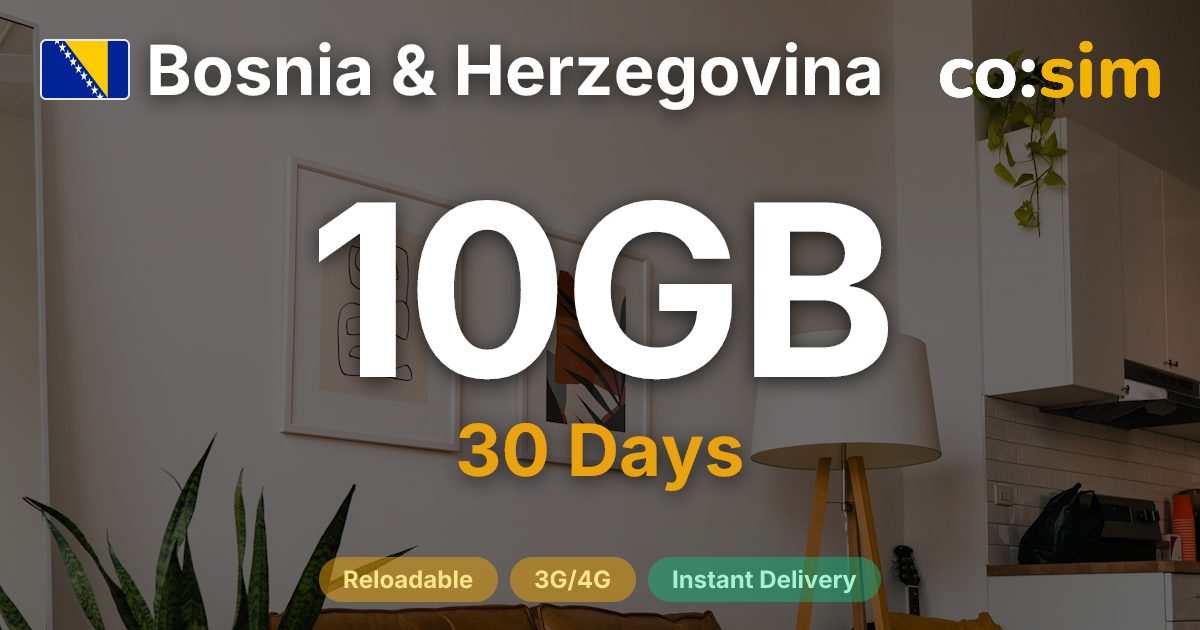 Bosnia & Herzegovina eSIM — 10GB