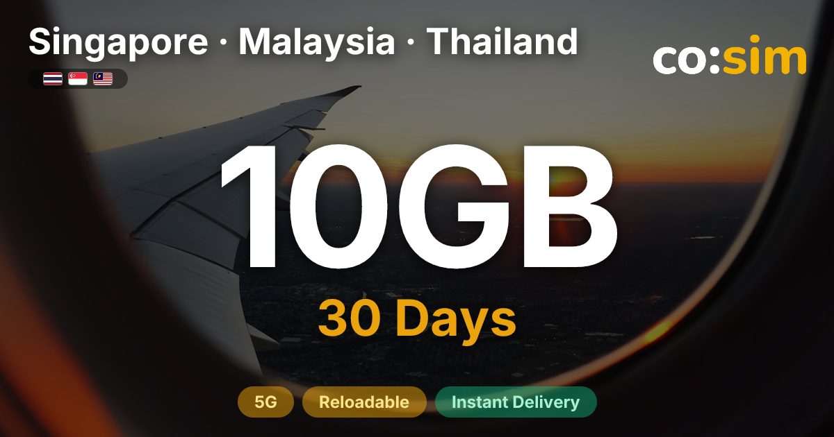 Singapore, Malaysia & Thailand eSIM — 10GB