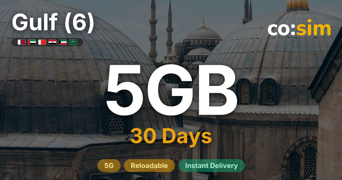Gulf (6, incl. Iraq) eSIM — 5GB