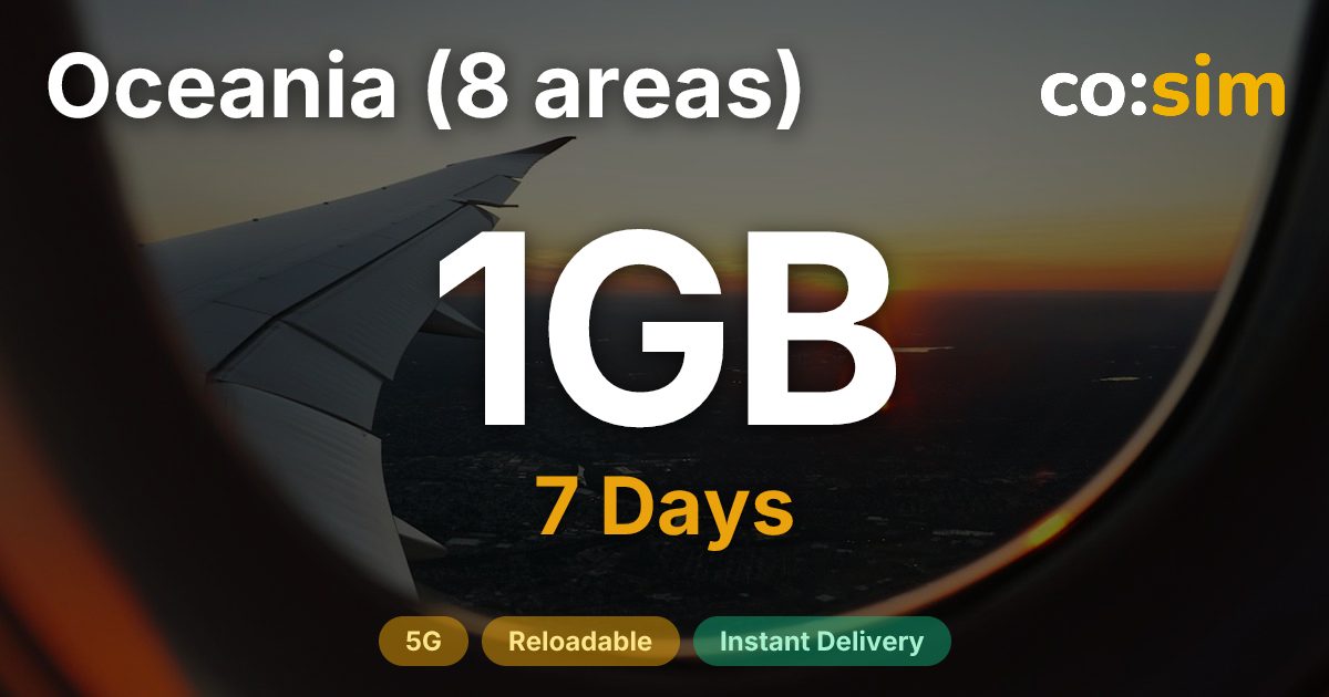 오세아니아 8개 지역 eSIM — 1GB
