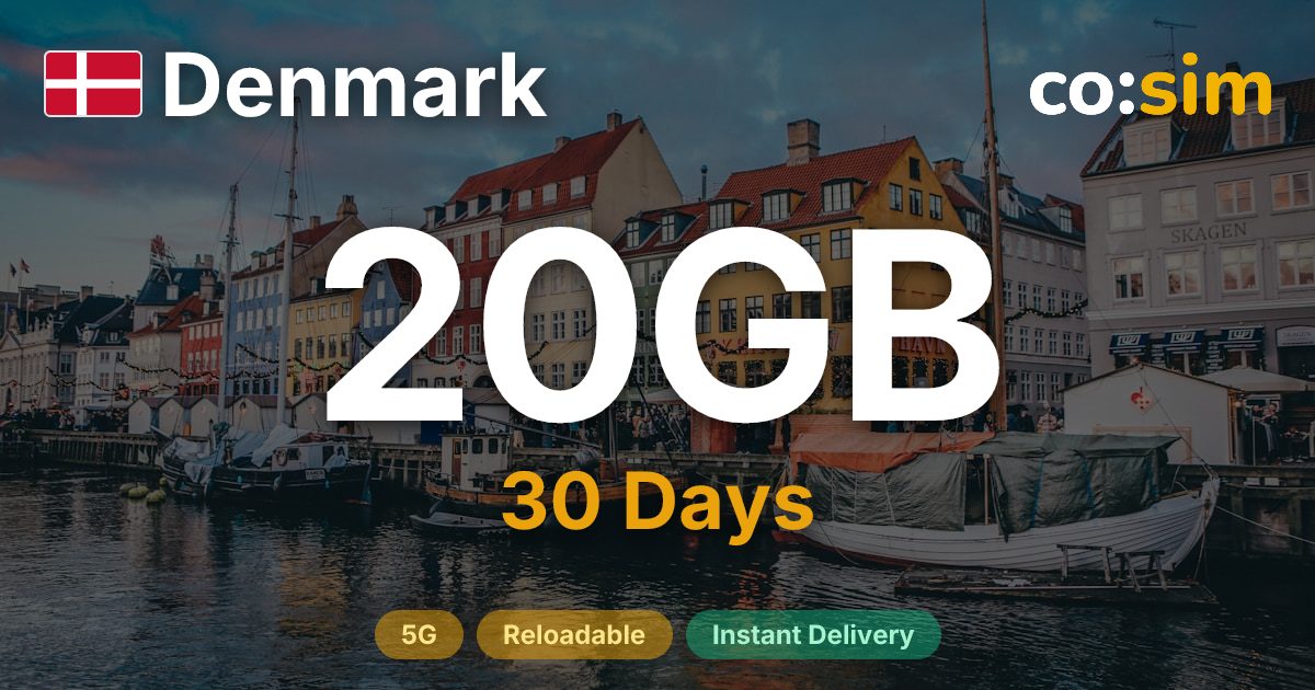 Denmark eSIM — 20GB