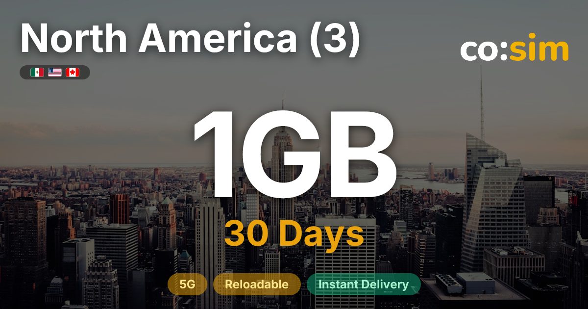 North America (US · CA · MX) eSIM — 1GB