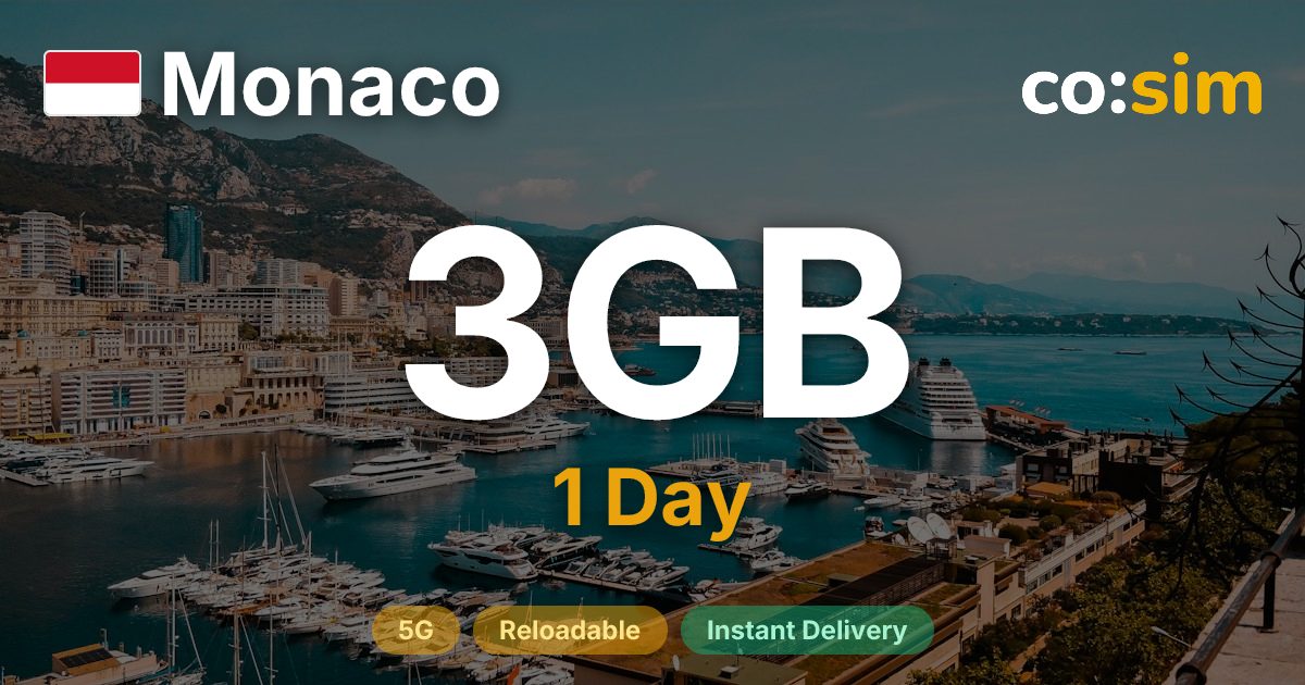 Monaco eSIM — 3GB+∞