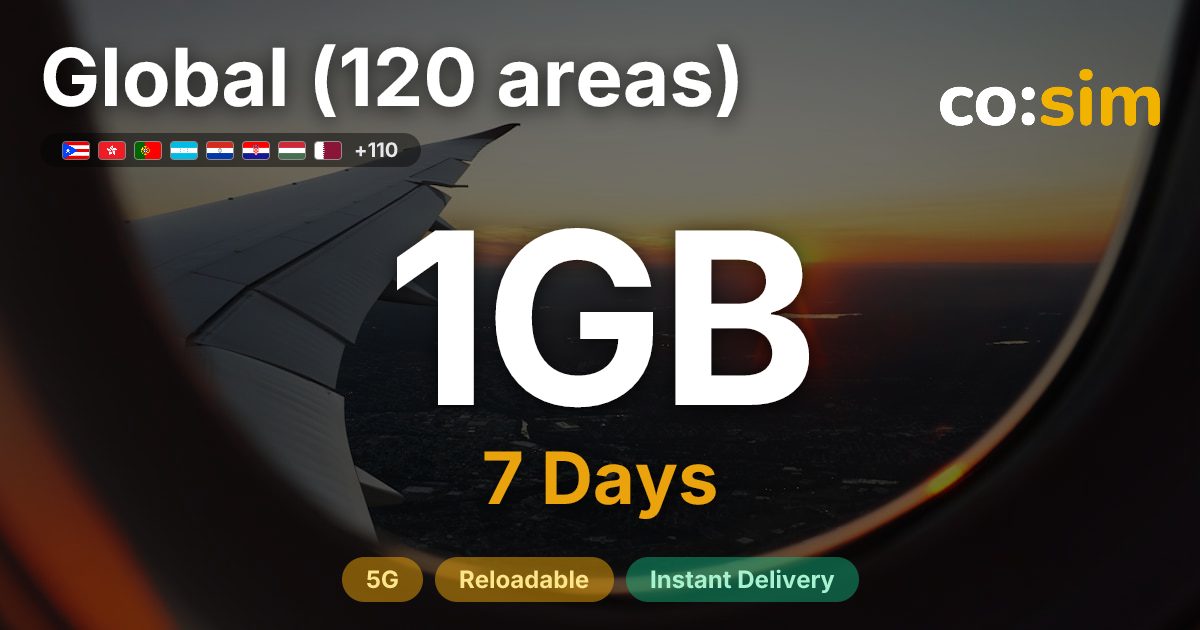 Global (120 areas) eSIM — 1GB