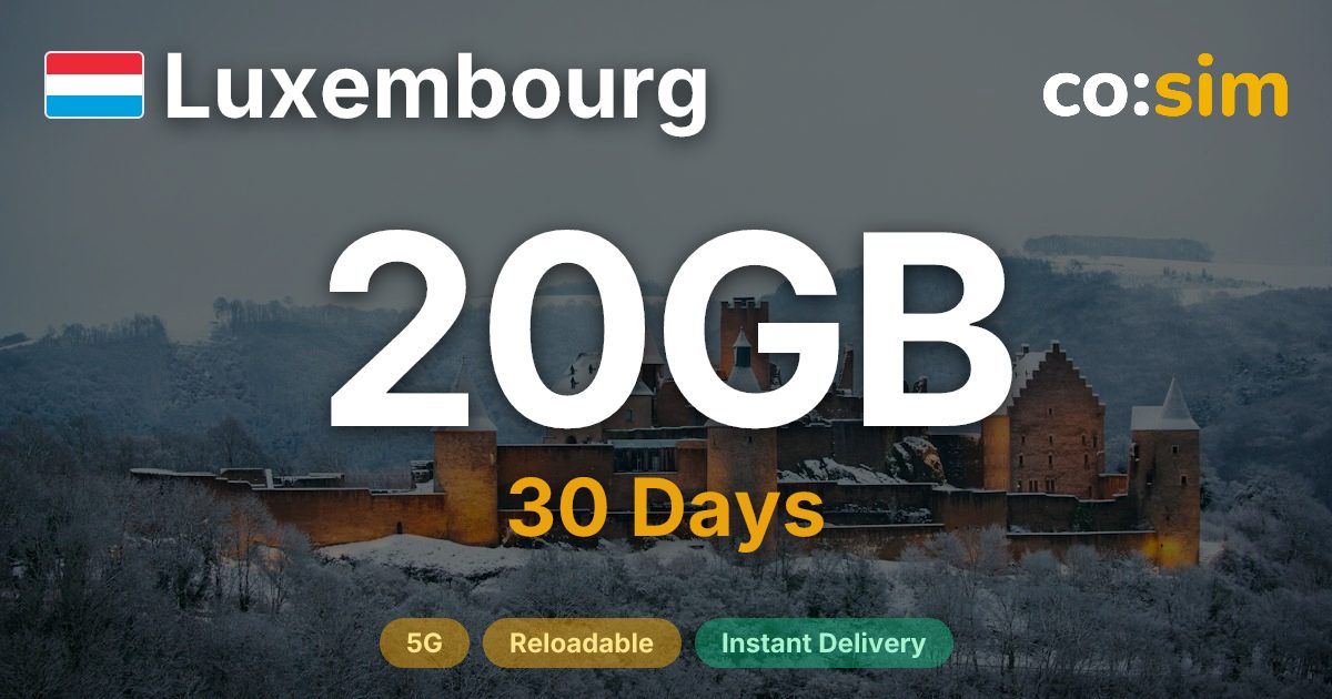 Luxembourg eSIM — 20GB
