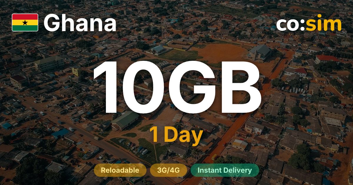 ガーナ eSIM — 10GB+∞
