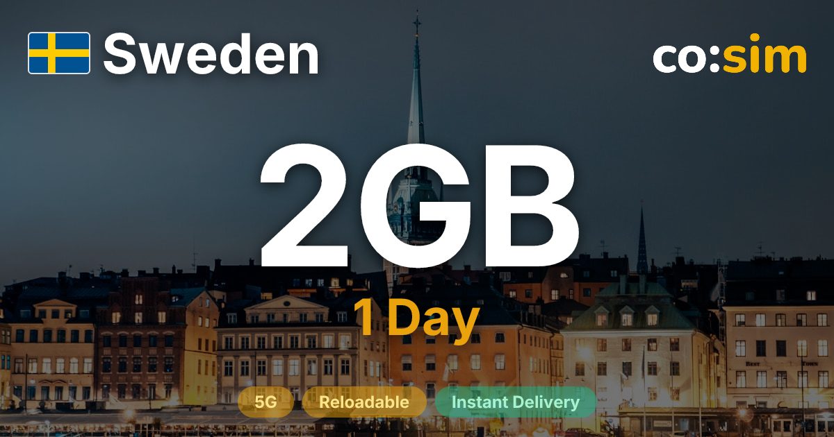スウェーデン eSIM — 2GB+∞