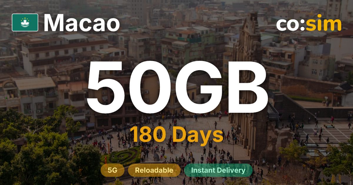 Macau eSIM — 50GB