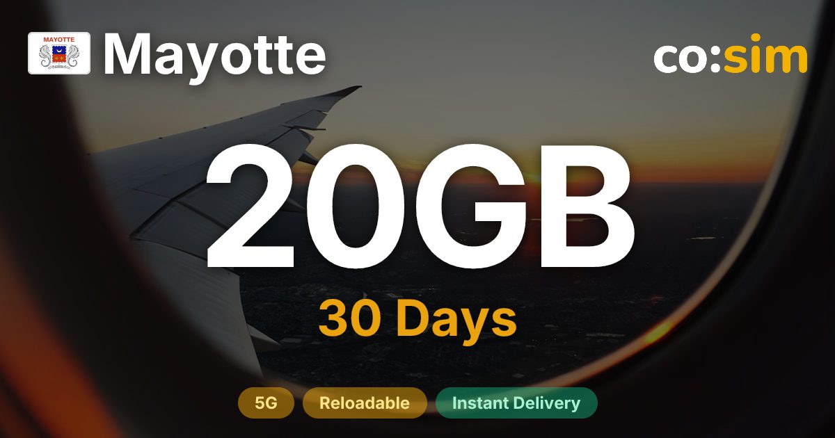 Mayotte eSIM — 20GB