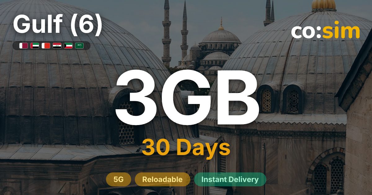 Gulf (6, incl. Iraq) eSIM — 3GB