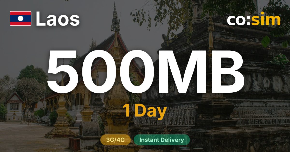 Laos eSIM — 500MB+∞