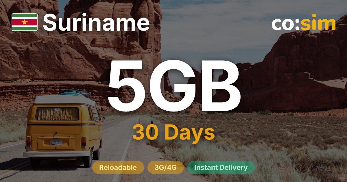 Suriname eSIM — 5GB
