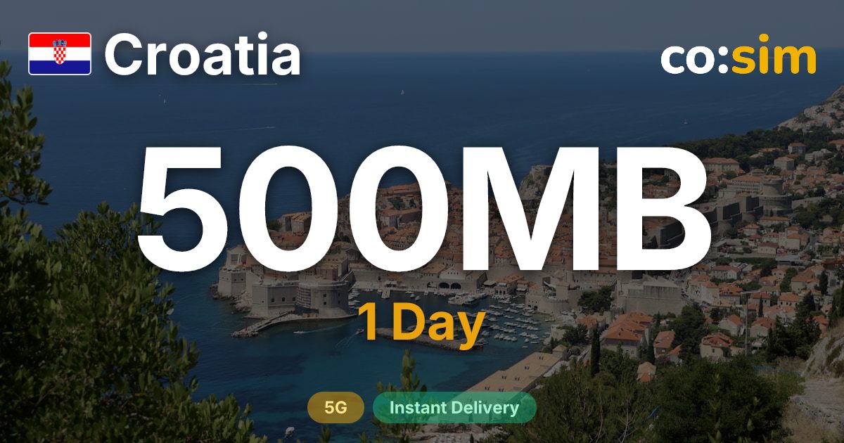 Croatie eSIM — 500MB+∞