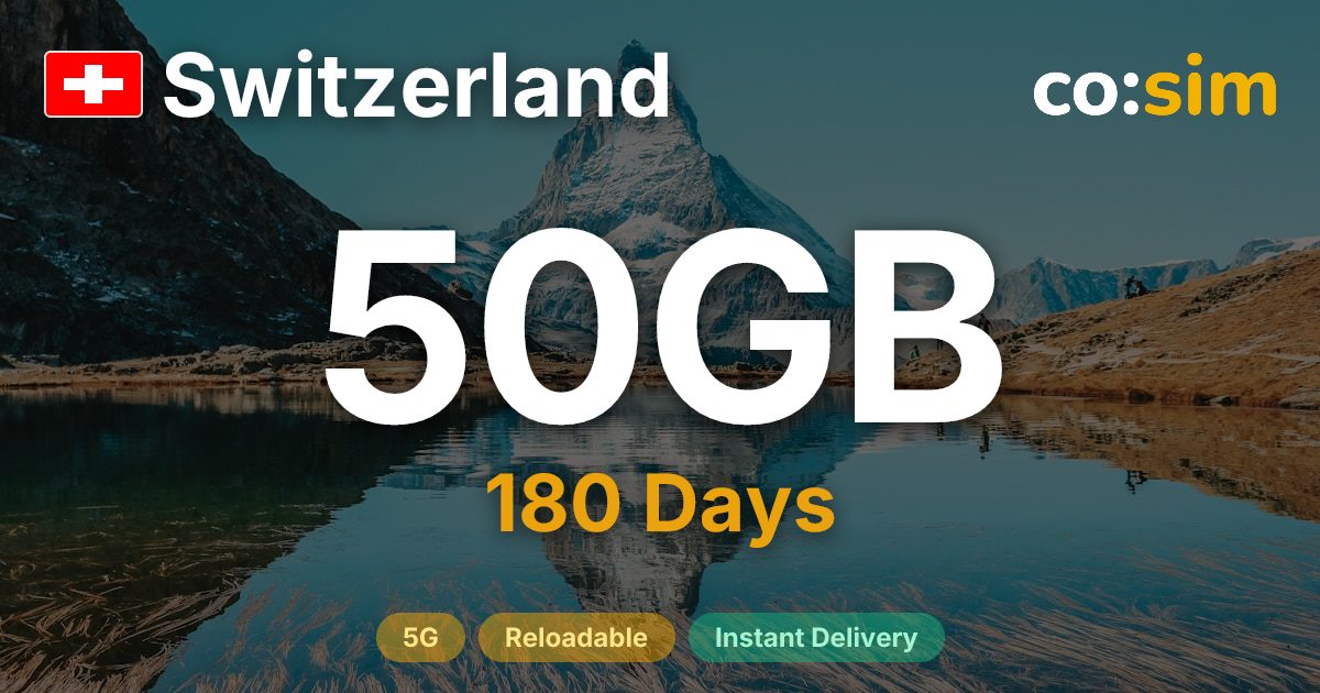 Switzerland eSIM — 50GB
