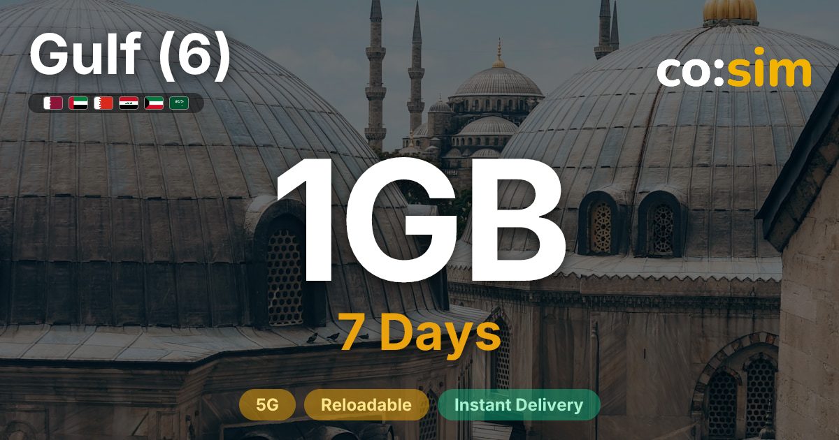 Gulf (6, incl. Iraq) eSIM — 1GB