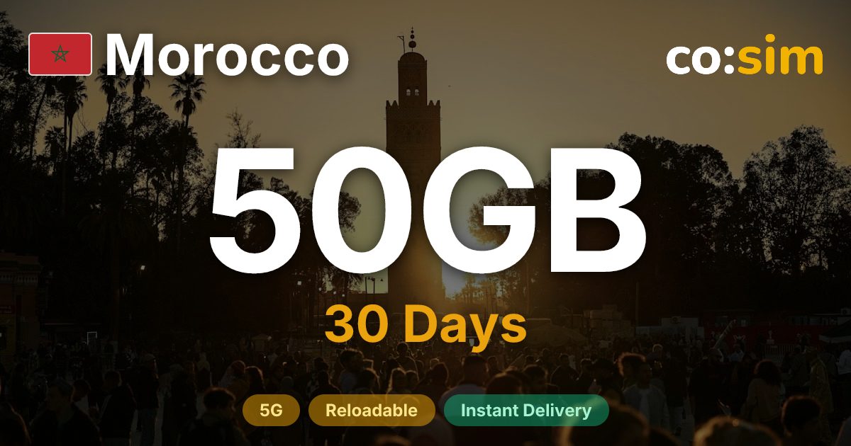 Marokko eSIM — 50GB