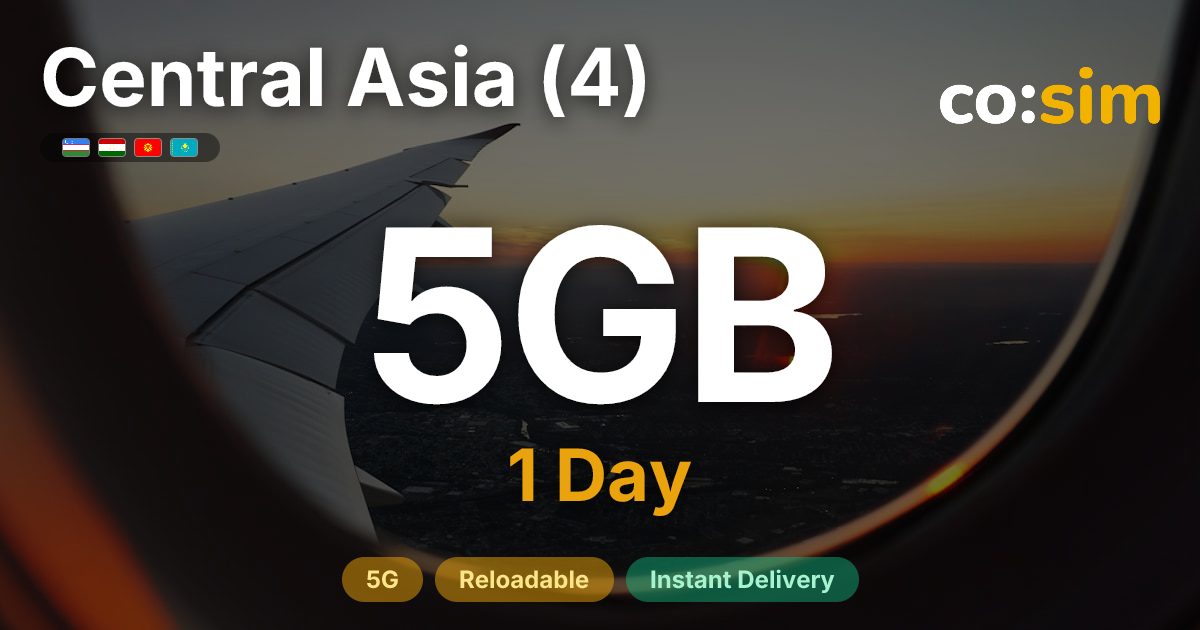 Central Asia (4, incl. Tajikistan) eSIM — 5GB+∞