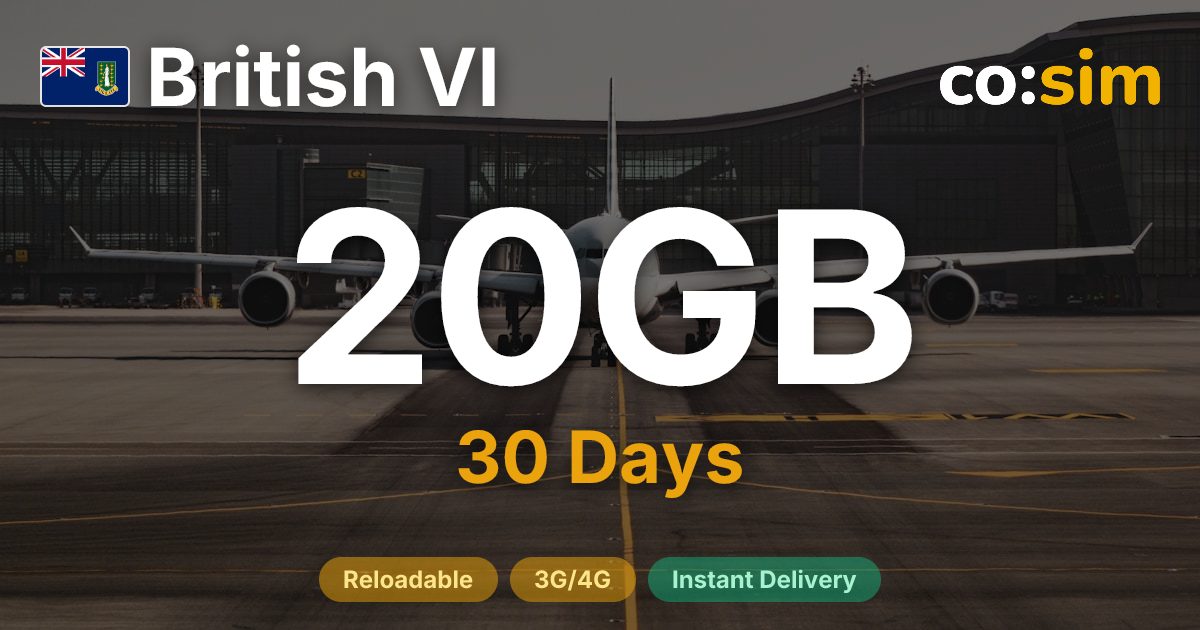 British Virgin Islands eSIM — 20GB