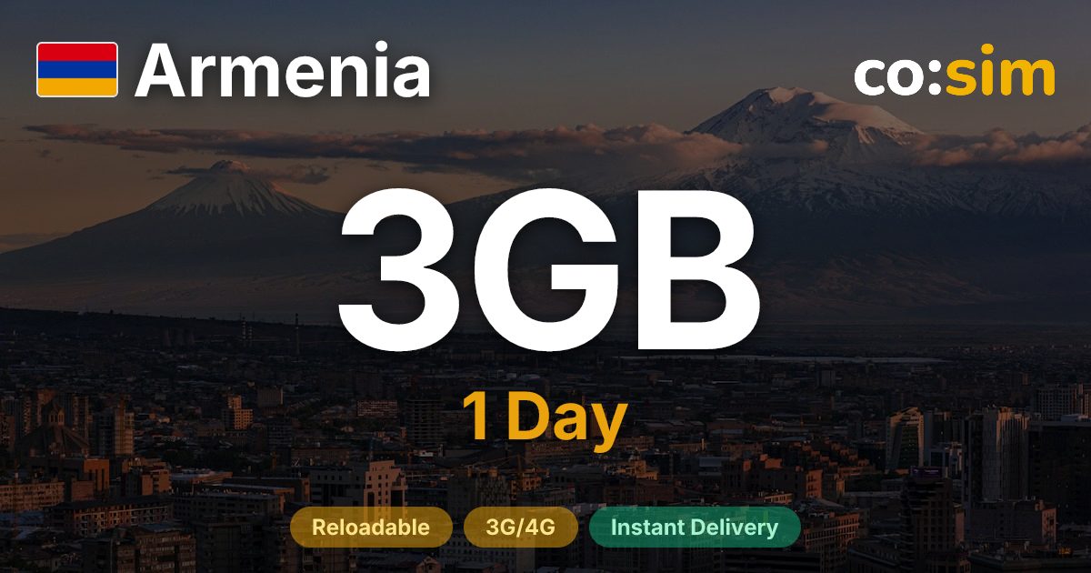 Arménie eSIM — 3GB+∞