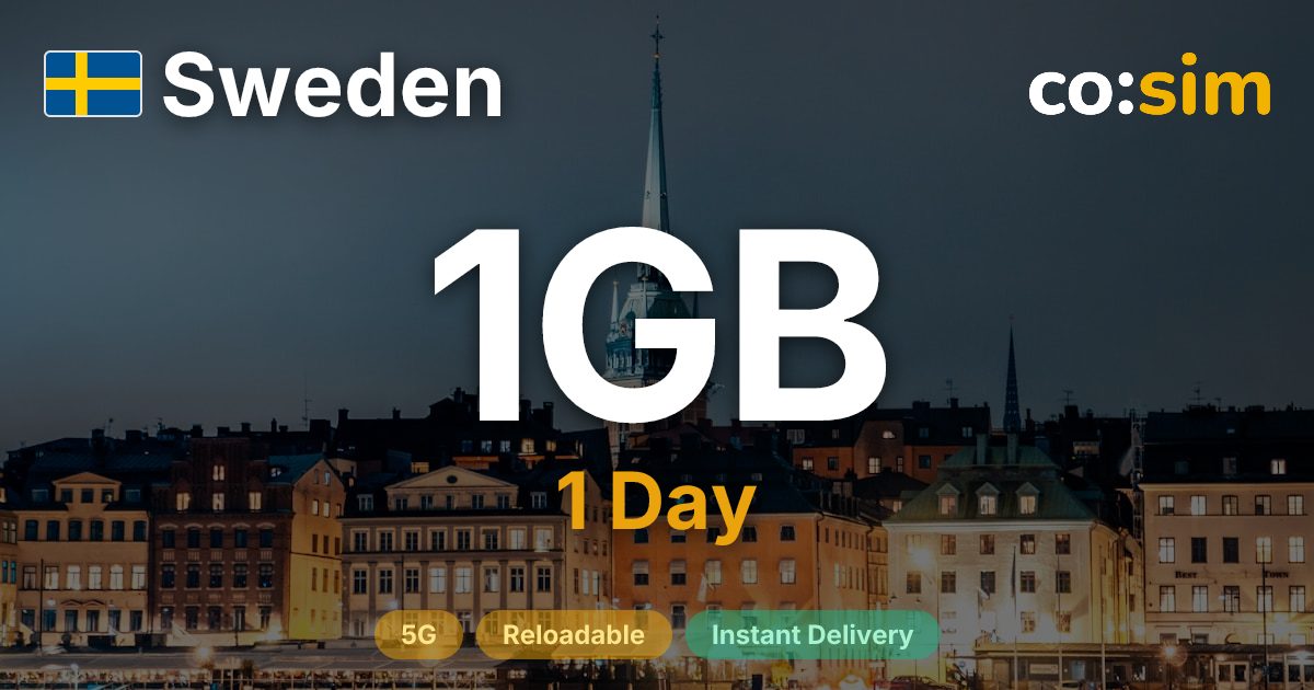 스웨덴 eSIM — 1GB+∞