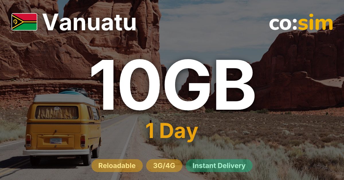 Vanuatu eSIM — 10GB+∞