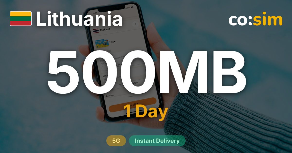 Litauen eSIM — 500MB+∞