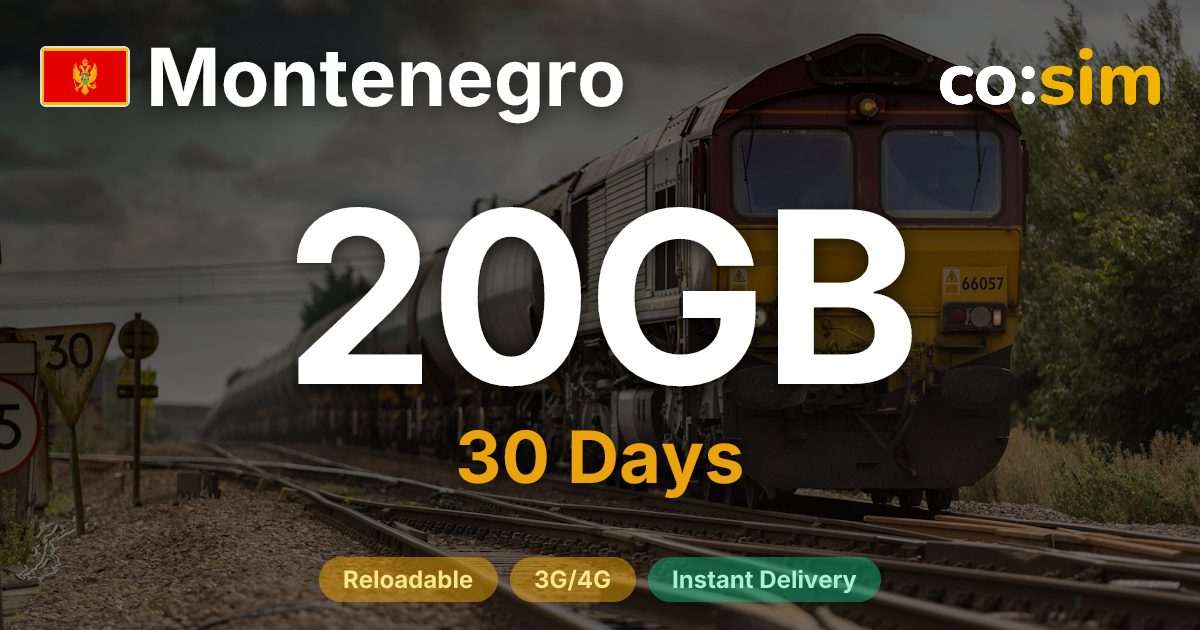 Montenegro eSIM — 20GB
