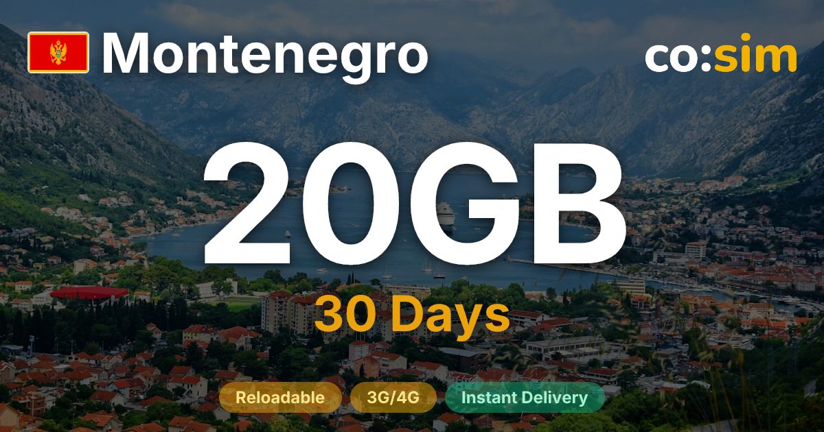 黑山 eSIM — 20GB