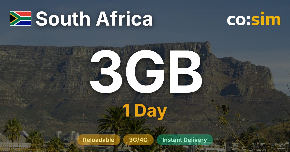 南アフリカ eSIM — 3GB+∞