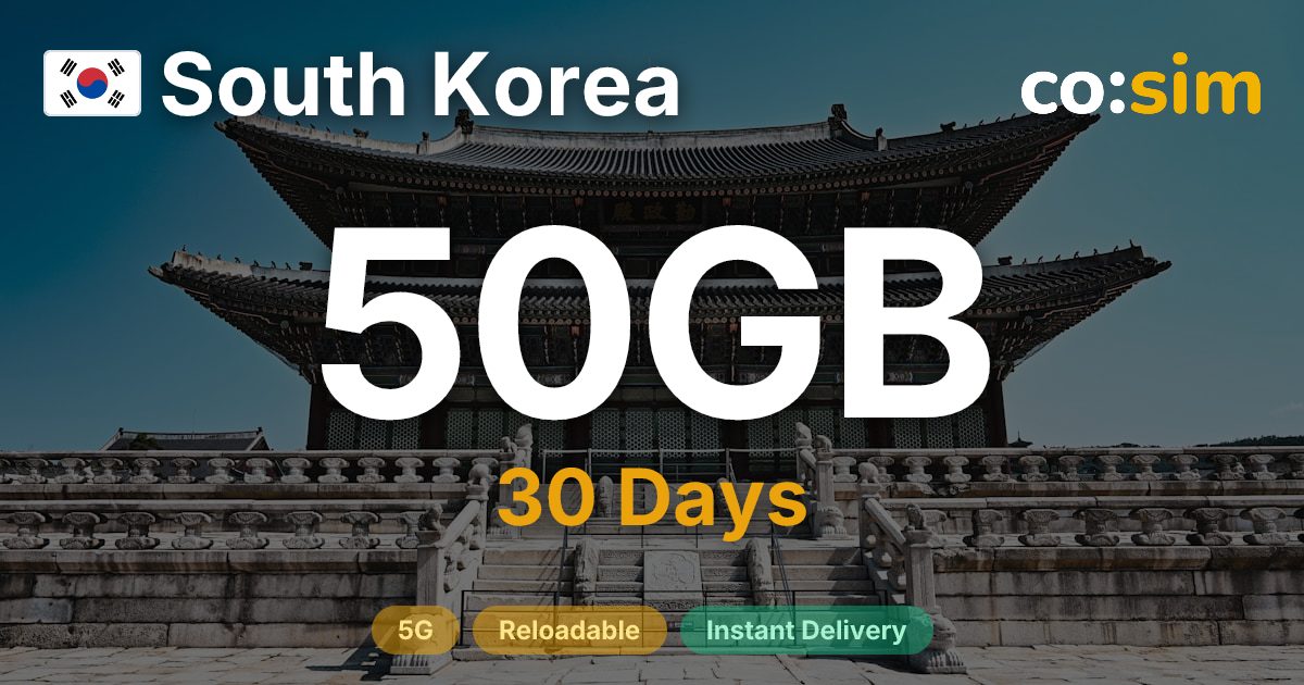 South Korea eSIM — 50GB