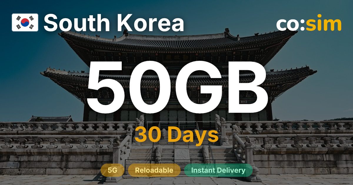 Südkorea eSIM — 50GB
